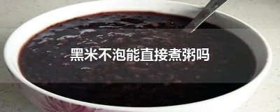 ​黑米不泡能直接煮粥吗
