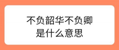 ​不负年华不负卿的意思（不负年华不负卿解释）